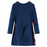 Abito per bambini Vidaxl con maniche lunghe 116 blu navy