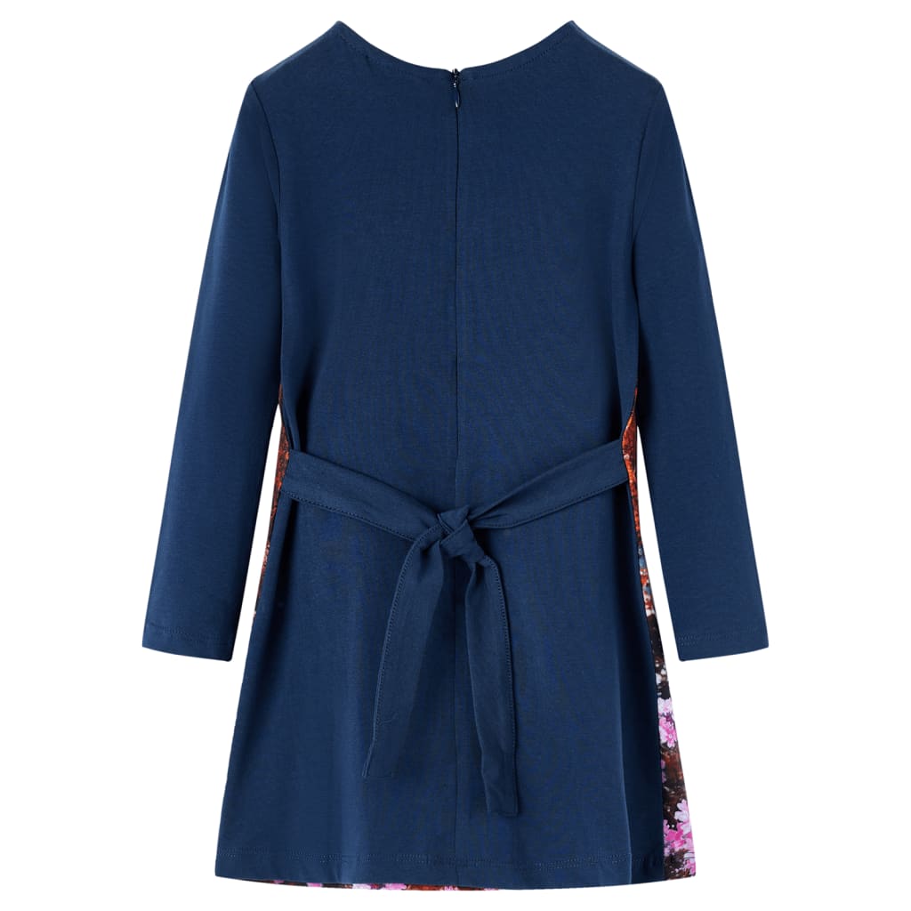 Abito per bambini Vidaxl con maniche lunghe 140 blu navy