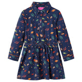 Vidaxl children's dress with long sleeves 116 navy blue