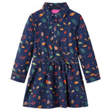 Vidaxl children's dress with long sleeves 140 navy blue