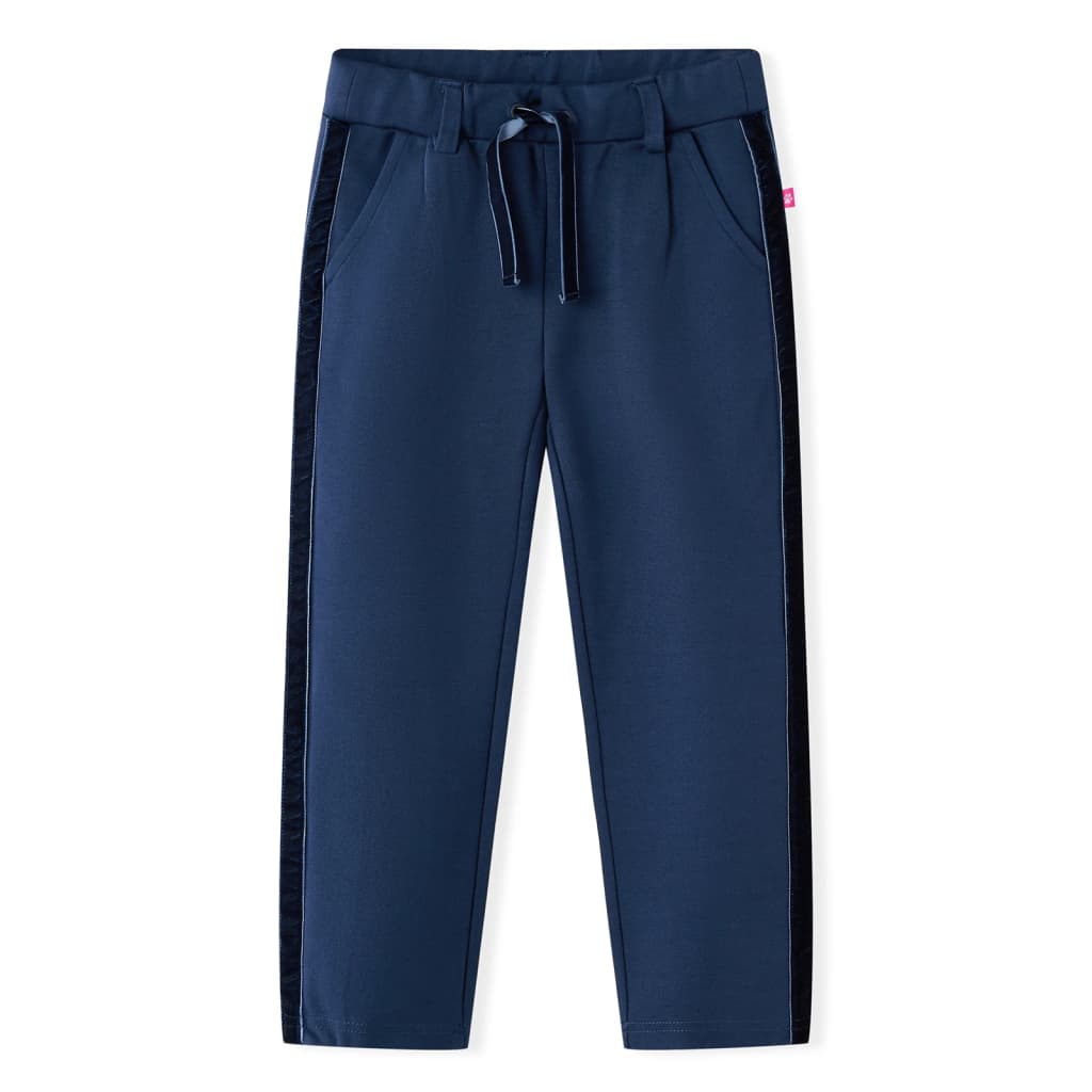 Dětské kalhoty Vidaxl s černým potrubím 104 Navy Blue