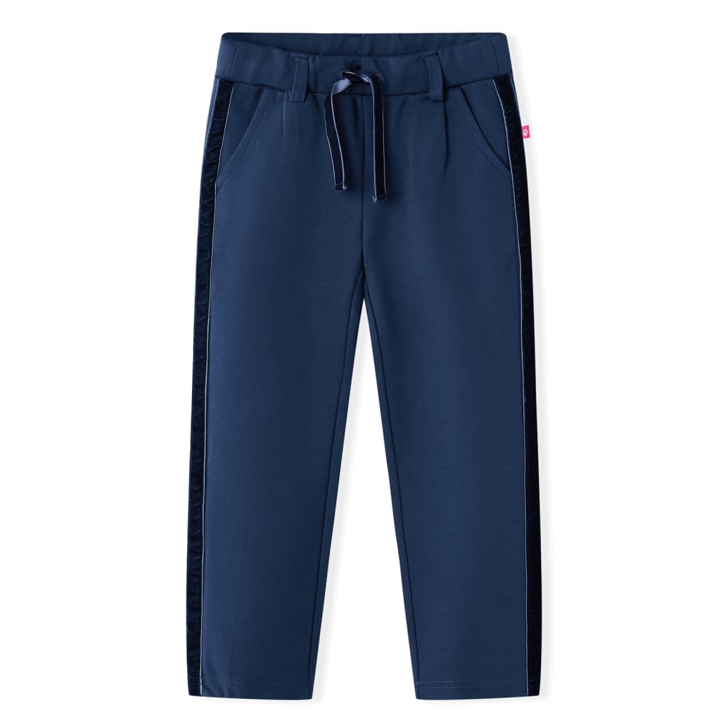 Vidaxl pantaloni per bambini con tubazioni nere 116 blu navy