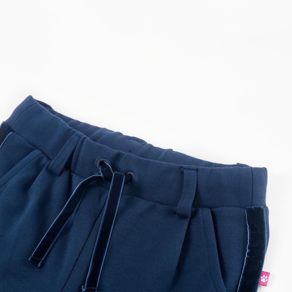 Pantaloni per bambini Vidaxl con tubazioni nere 128 blu navy