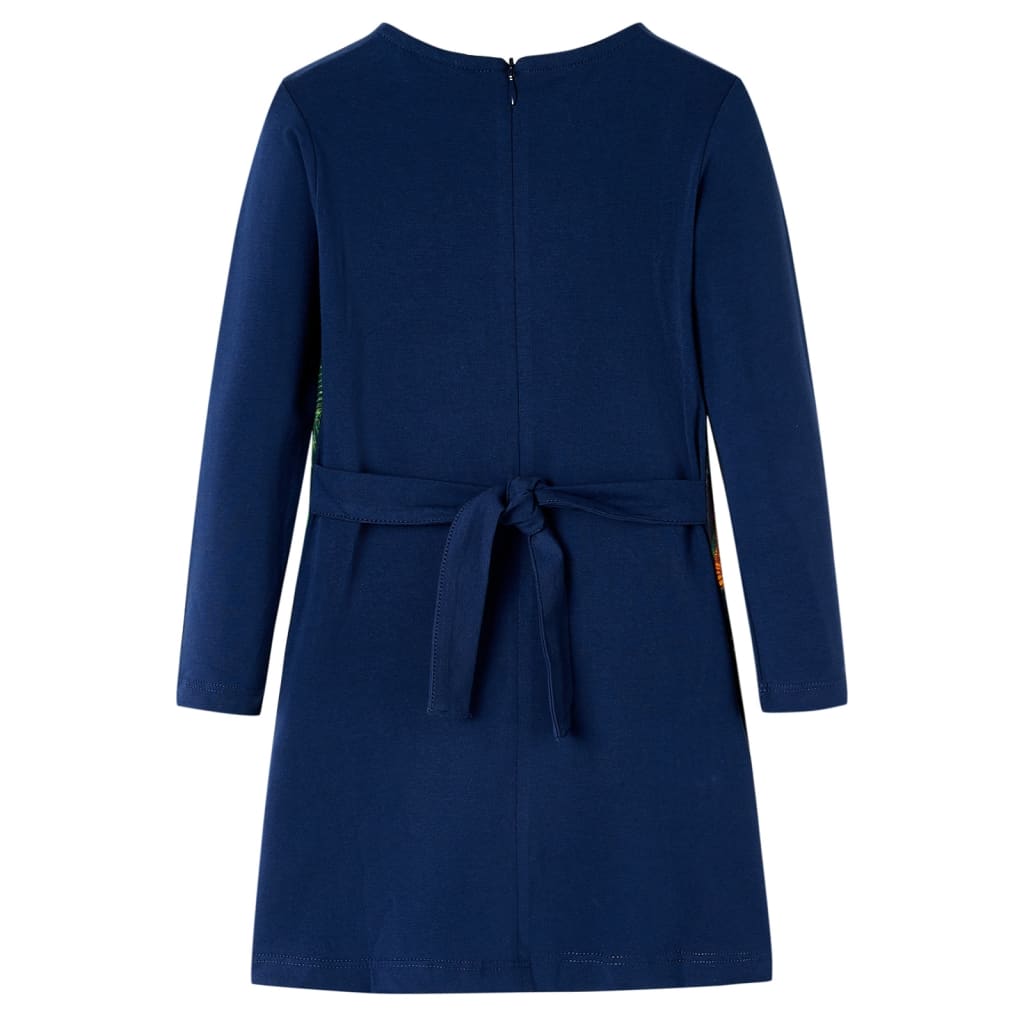 Vidaxl Robe pour enfants à manches longues 104 bleu marine