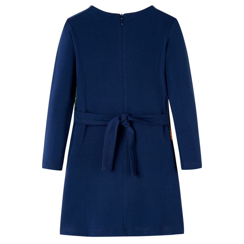 Vidaxl Robe pour enfants à manches longues 140 bleu marine