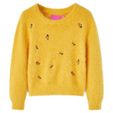 Vidaxl Children's sweater knitted 104 ocher -colored