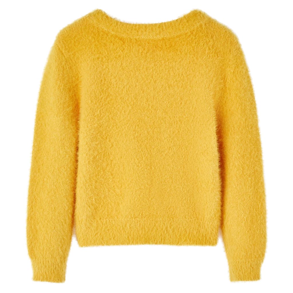 Vidaxl Children's sweater knitted 140 ocher -colored