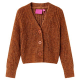 VidaXL Kindervest Knitted 116 Cognac colored