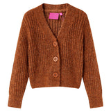 Vidaxl Children's Vest Knitted 140 Cognac colored