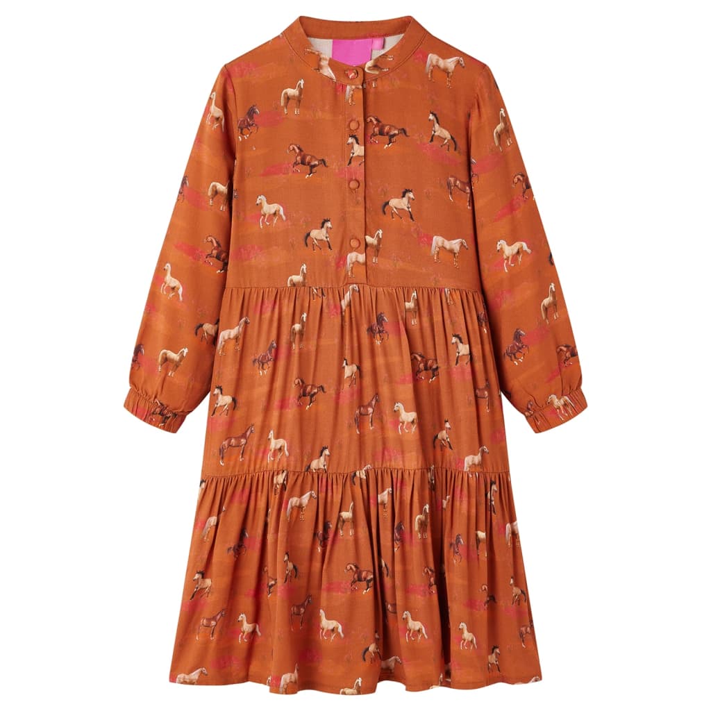 Vidaxl Children's Dress 92 Cognac -färgad