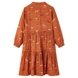 Vidaxl Children's Dress 116 Cognac colored