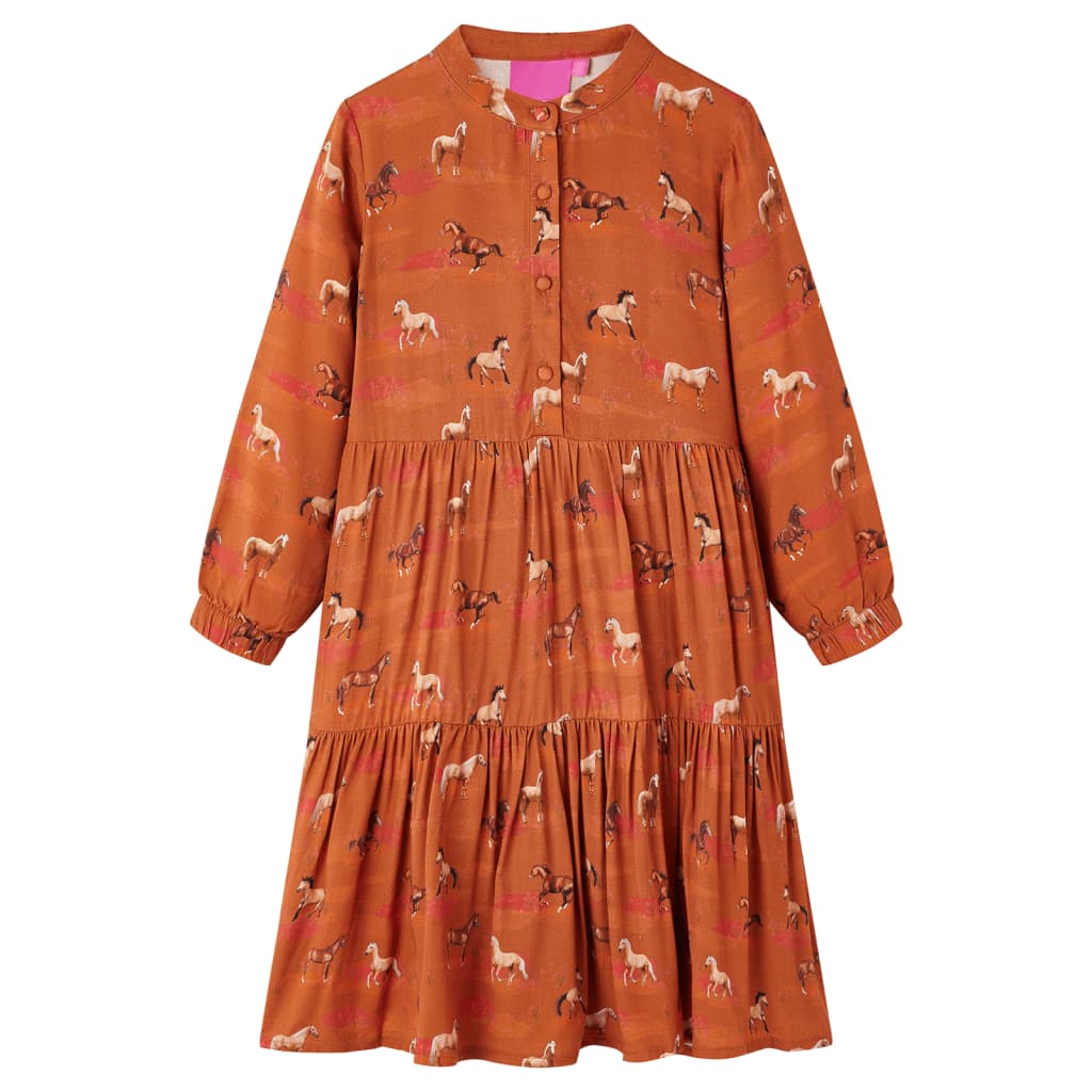 Vidaxl Children's Robe 128 Cognac colored