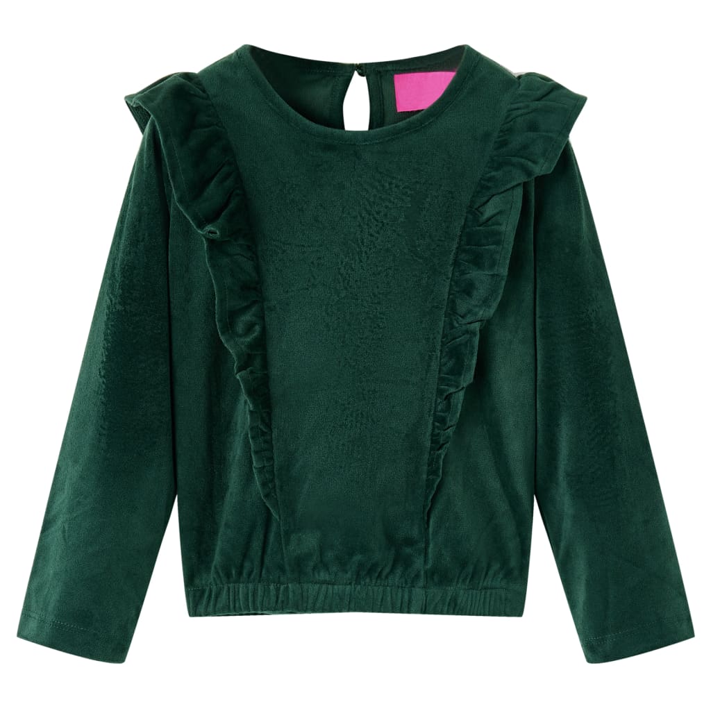 Vidaxl BLOUSTA CON NIÑOS CON RUFFLES 104 DONKERGROEN