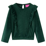 Vidaxl BLOUSTA CON NIÑOS CON RUFFLES 104 DONKERGROEN