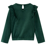 Vidaxl Blusa para niños con volantes 140 Dark Green