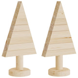 Vidaxl Decoraciones navideñas Árbol de Navidad 2 PCS 30 cm de pino sólido