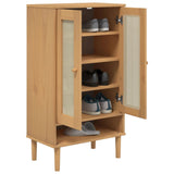 Vidaxl Shoe Cabinet Senja 59.5x35x107 cm Roard Look Pine Brown