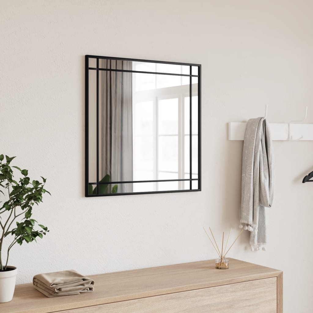 Vidaxl Wall Mirror Square 50x50 cm jern svart