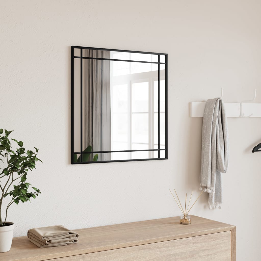 Vidaxl Wall Mirror Square 60x60 cm Iron Black