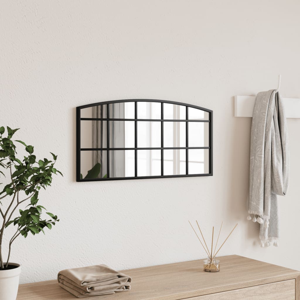 Vidaxl Mirror de pared boog 60x30 cm de hierro negro