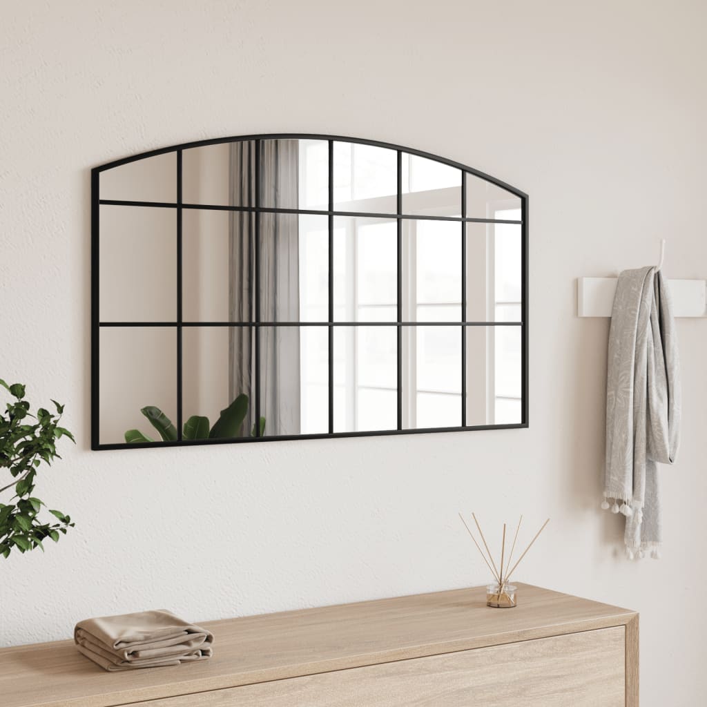 Miroir mural vidaxl boog 100x60 cm de fer noir