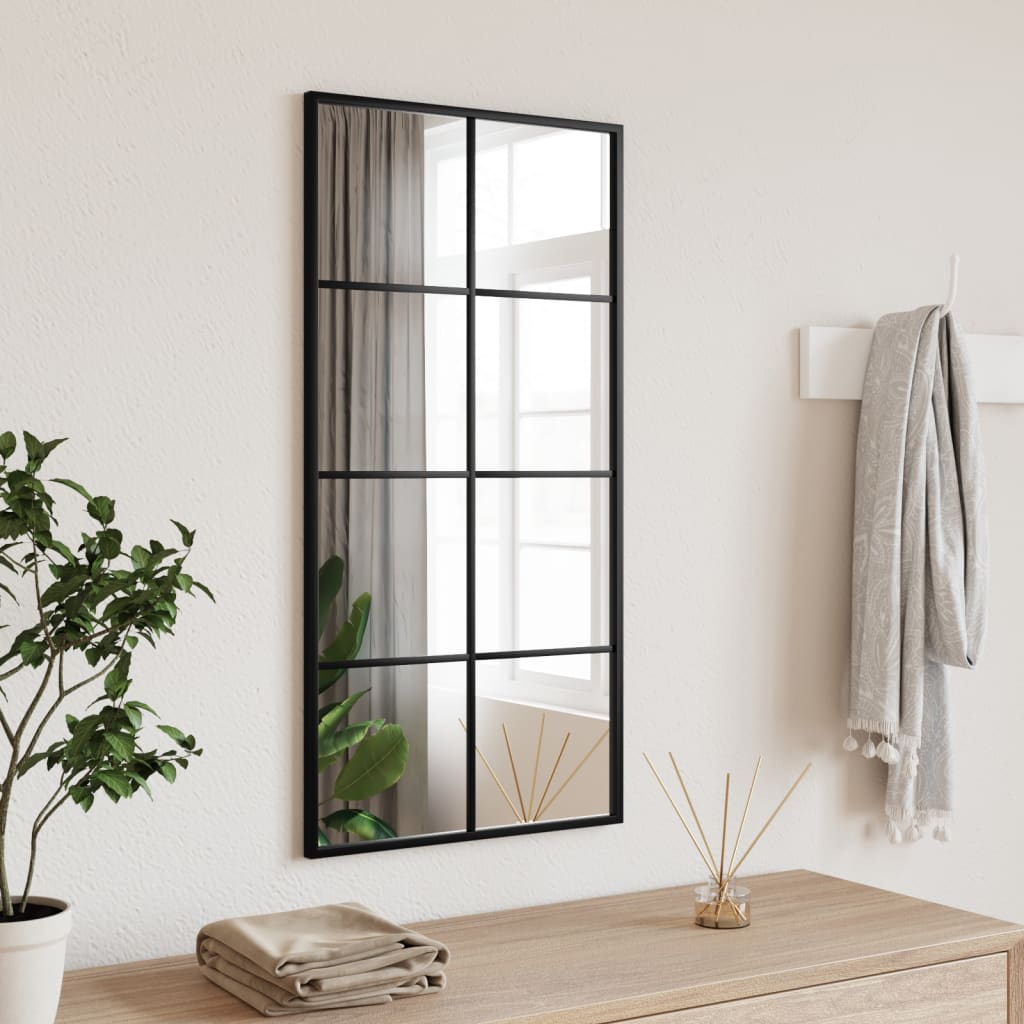 Vidaxl Wall Mirror Rectangular 40x80 cm Iron Black