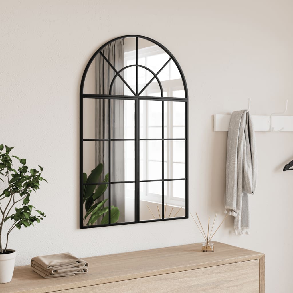 Miroir mural vidaxl boog 60x30 cm de fer noir