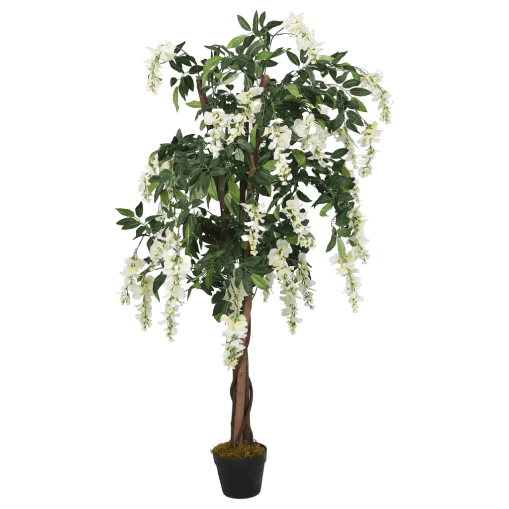 Vidaxl Wisteria de planta artificial 1470 hojas 200 cm verde y blanco