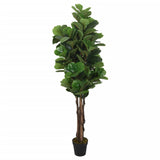 Vidaxl Kunstig plante Figtræ 180 Blade 150 cm grønt