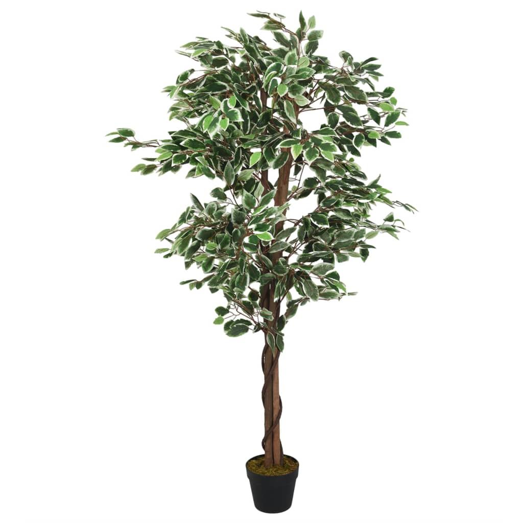 Vidaxl Umetna rastlina ficus 630 listi 120 cm zelena