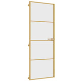 Vidaxl Porta interna stretta 76x201,5 cm in vetro temprato e colore in oro in alluminio