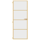 VidaXL Binnendeur smal 76x201,5 cm gehard glas en aluminium goudkleur