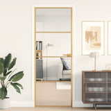 Vidaxl inner door narrow 76x201.5 cm hardened glass and aluminum gold color