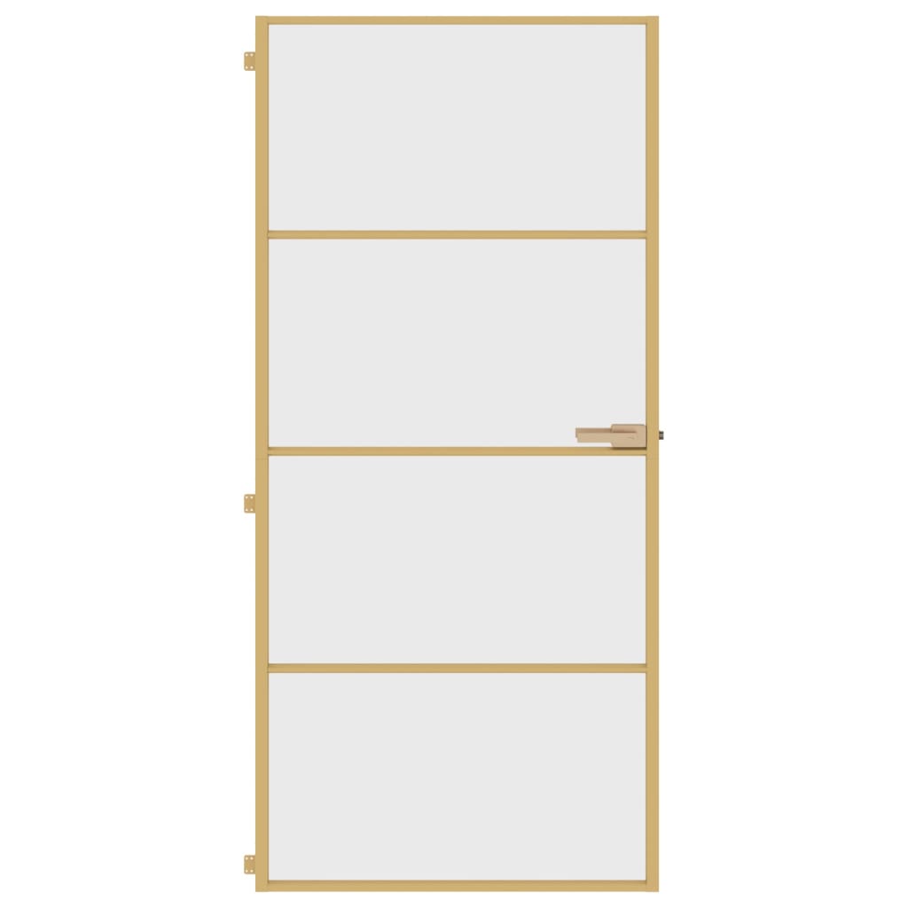 Vidaxl inner door narrow 93x201.5 cm hardened glass and aluminum gold color