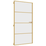 Vidaxl Porta interna stretta 102.5x201,5 cm in vetro indurito e oro in alluminio