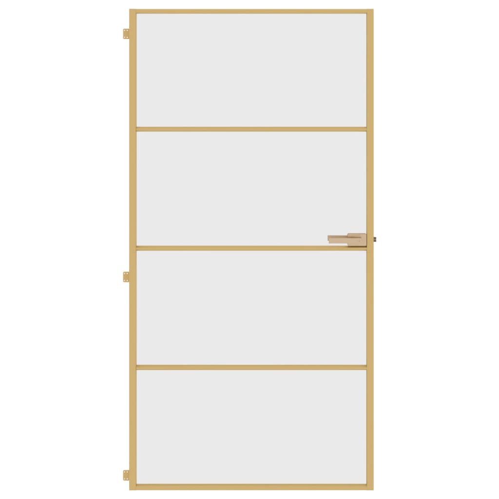 Vidaxl Innenür schmal 102,5 x 20,5 cm gehärtetes Glas und Aluminiumgold