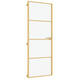 Vidaxl puerta interior estrecha 76x201.5 cm de vidrio endurecido y color de oro de aluminio