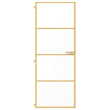 Vidaxl puerta interior estrecha 76x201.5 cm de vidrio endurecido y color de oro de aluminio