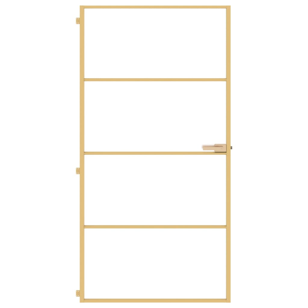 Vidaxl Innerdörr smal 102.5x201.5 cm härdat glas och aluminiumguld