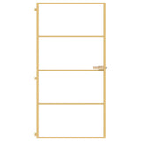 Vidaxl Porta interna stretta 102.5x201,5 cm in vetro indurito e oro in alluminio