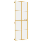 Vidaxl Innenür schmal 76x201,5 cm gehärtetes Glas und Aluminiumgoldfarbe