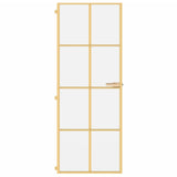 Vidaxl Porta interna stretta 76x201,5 cm in vetro temprato e colore in oro in alluminio