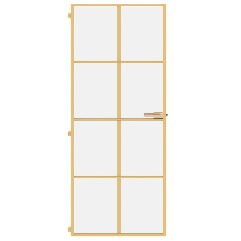 Vidaxl inner door narrow 83x201.5 cm hardened glass and aluminum gold color