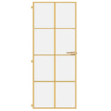 Vidaxl puerta interior estrecha 83x201.5 cm de vidrio endurecido y color de oro de aluminio