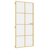 Vidaxl Porta interna stretta 93x201,5 cm in vetro temprato e colore in oro in alluminio