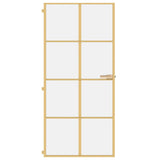 VidaXL Binnendeur smal 93x201,5 cm gehard glas en aluminium goudkleur