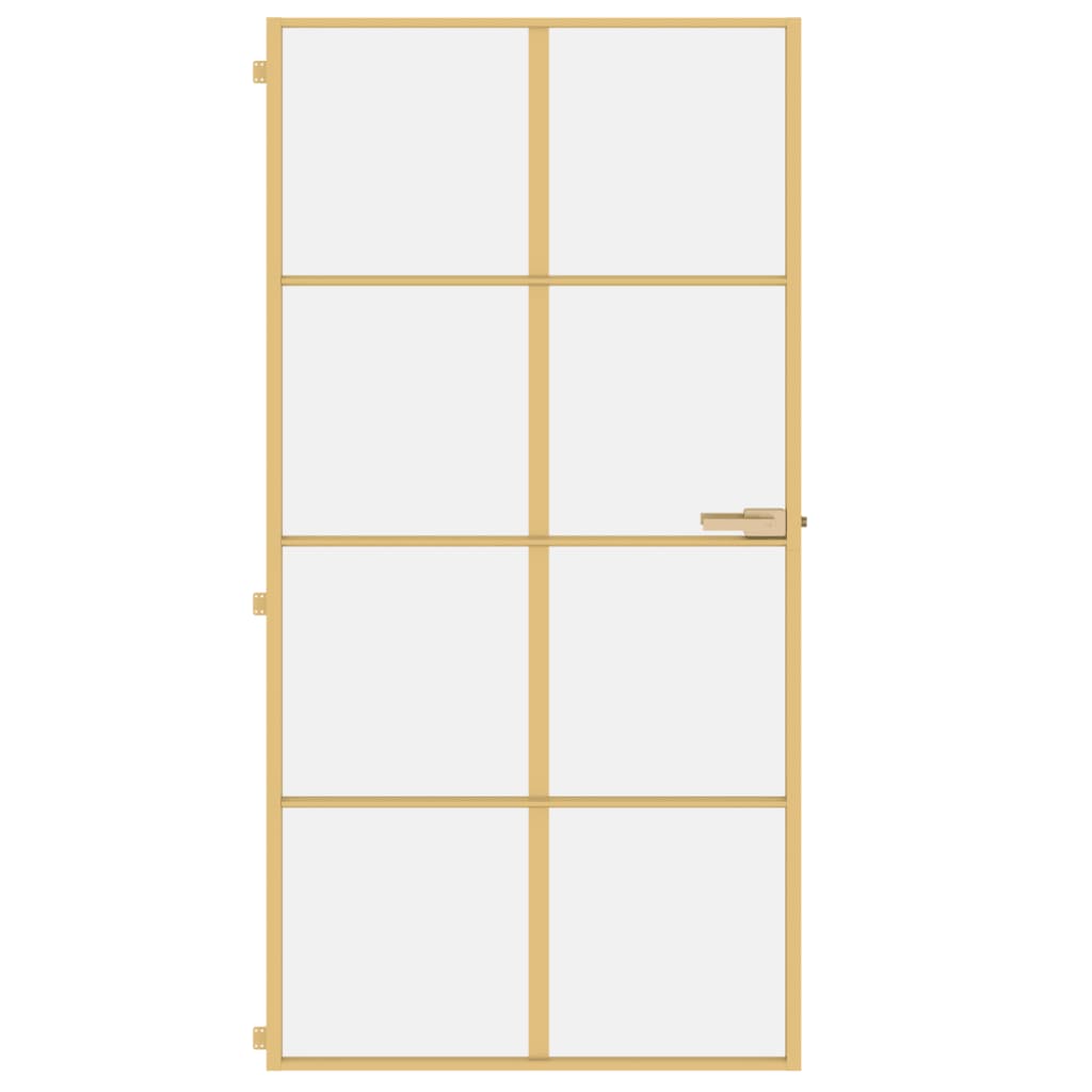 VidaXL inner door narrow 102.5x201.5 cm hardened glass and aluminum gold