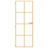 VidaXL Binnendeur smal 76x201,5 cm gehard glas en aluminium goudkleur