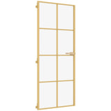 VidaXL Binnendeur smal 83x201,5 cm gehard glas en aluminium goudkleur