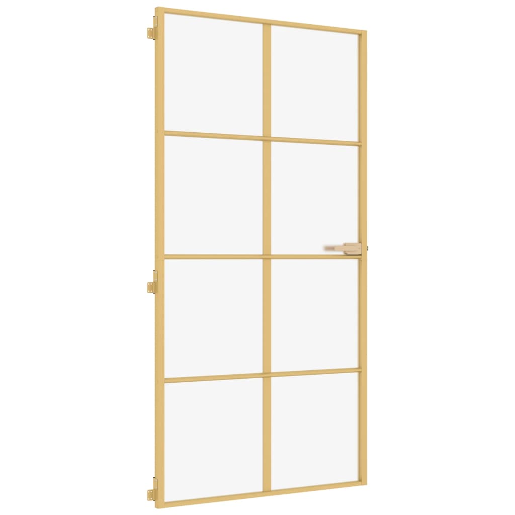 VidaXL inner door narrow 102.5x201.5 cm hardened glass and aluminum gold